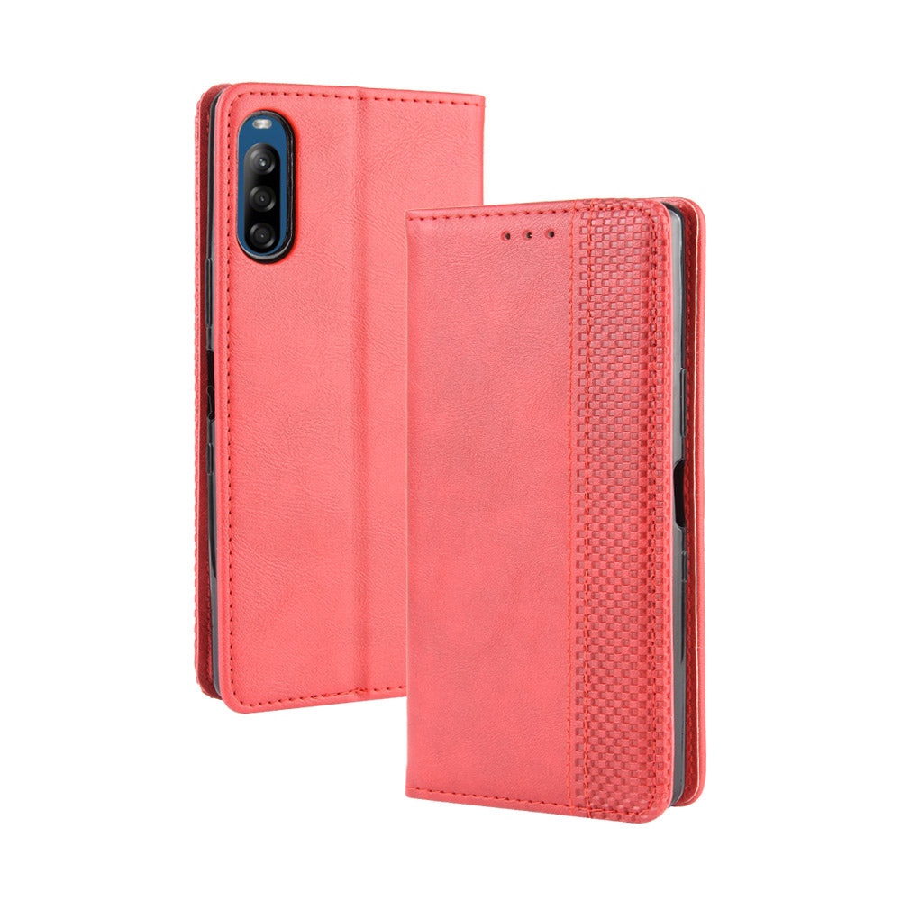 Auto-absorbed Retro PU Leather Wallet Cell Phone Cover for Sony Xperia L4