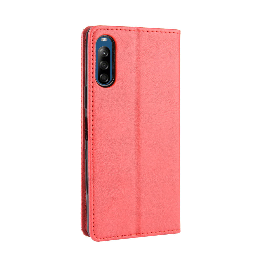 Auto-absorbed Retro PU Leather Wallet Cell Phone Cover for Sony Xperia L4