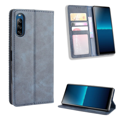 Auto-absorbed Retro PU Leather Wallet Cell Phone Cover for Sony Xperia L4