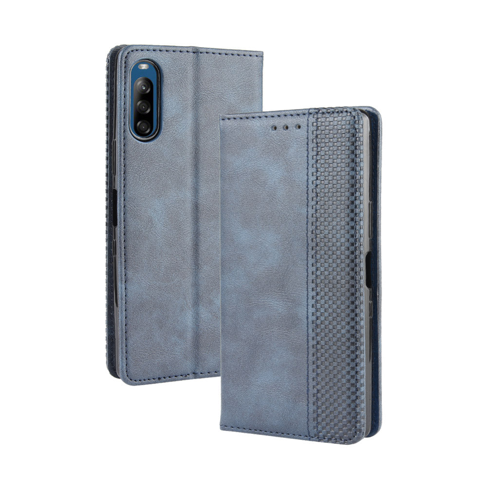 Auto-absorbed Retro PU Leather Wallet Cell Phone Cover for Sony Xperia L4
