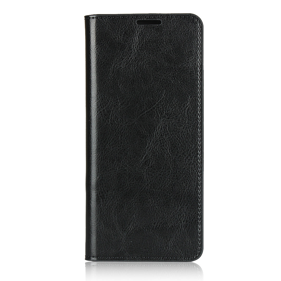 Crazy Horse Wallet Stand Genuine Leather Case Phone Shell for Sony Xperia 10 II