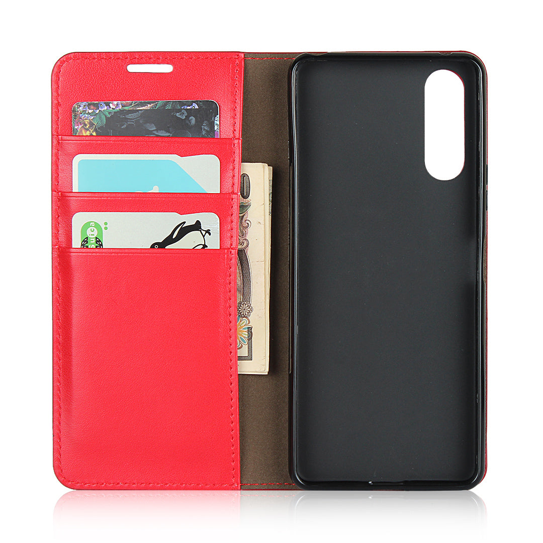 Crazy Horse Wallet Stand Genuine Leather Case Phone Shell for Sony Xperia 10 II