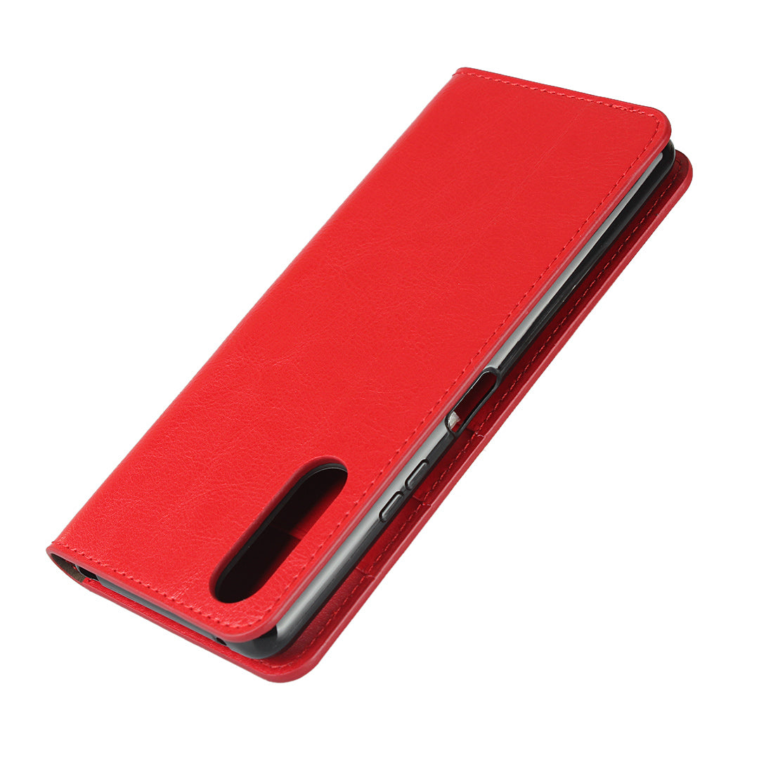 Crazy Horse Wallet Stand Genuine Leather Case Phone Shell for Sony Xperia 10 II