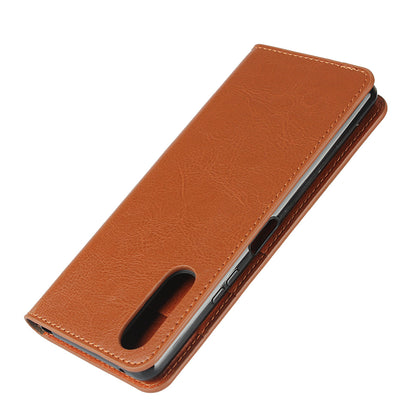 Crazy Horse Wallet Stand Genuine Leather Case Phone Shell for Sony Xperia 10 II