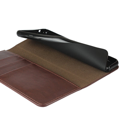 Crazy Horse Wallet Stand Genuine Leather Case Phone Shell for Sony Xperia 10 II