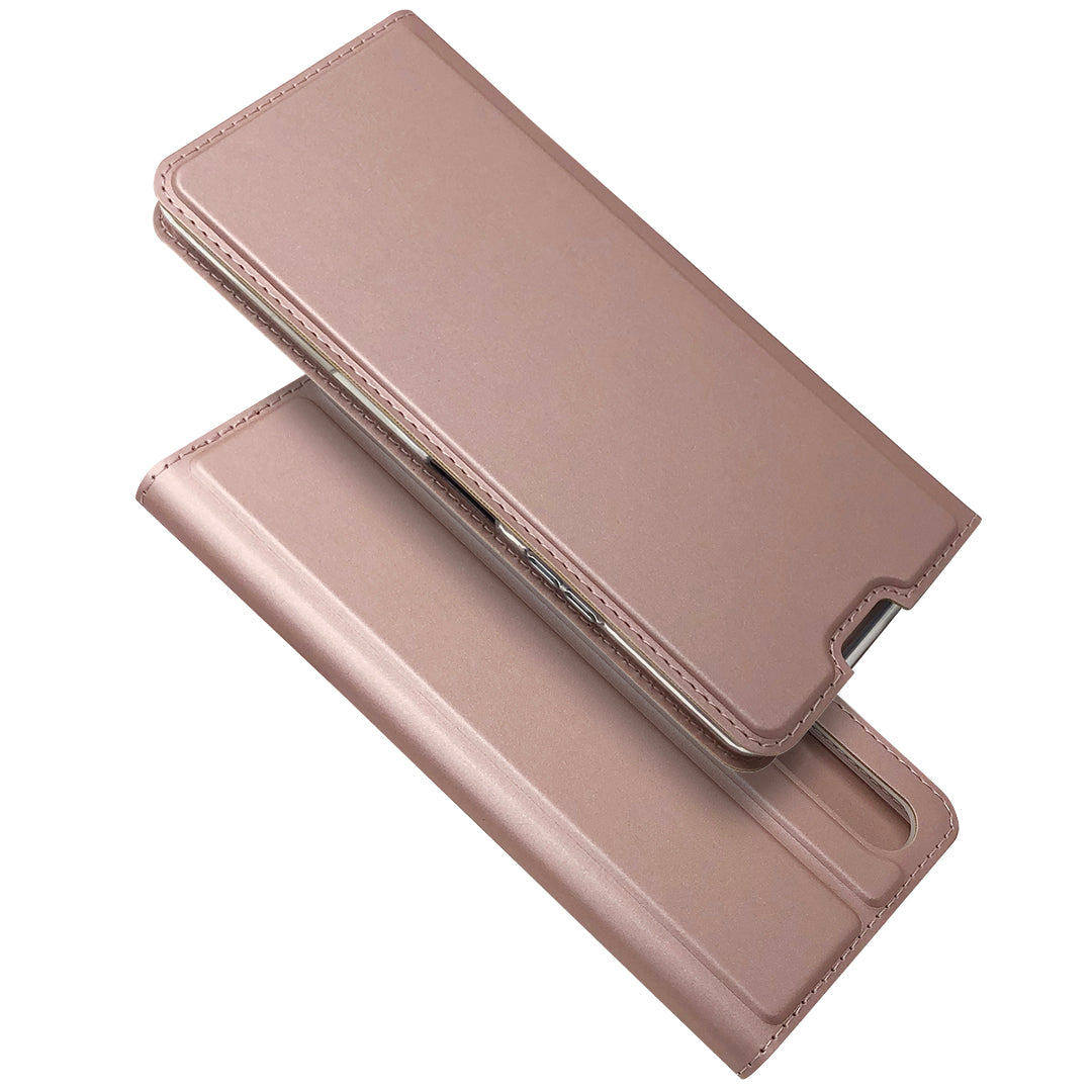 Magnetic Adsorption Stand Leather Card Holder Case for Sony Xperia 10 II