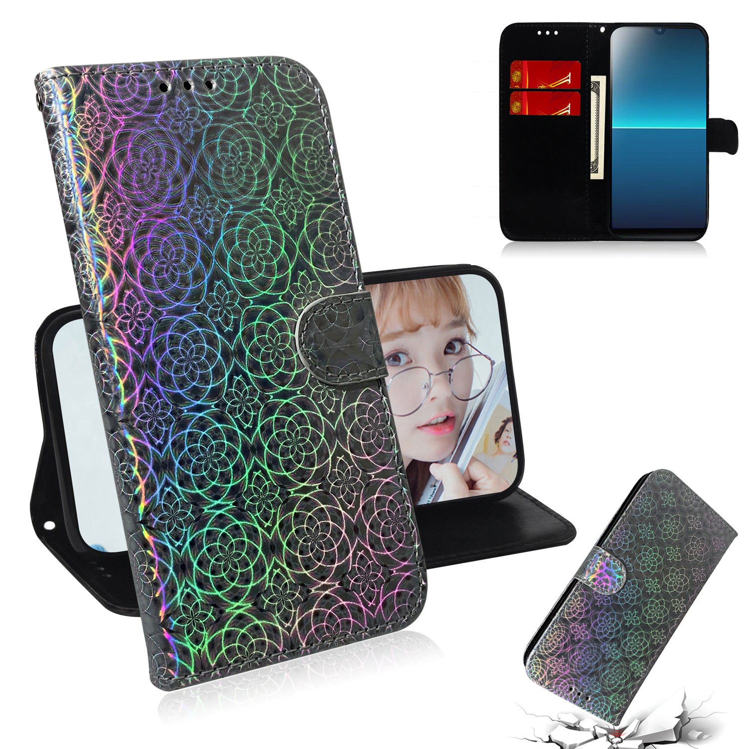 Dazzling Pure Color Leather Phone Case for Sony Xperia L4