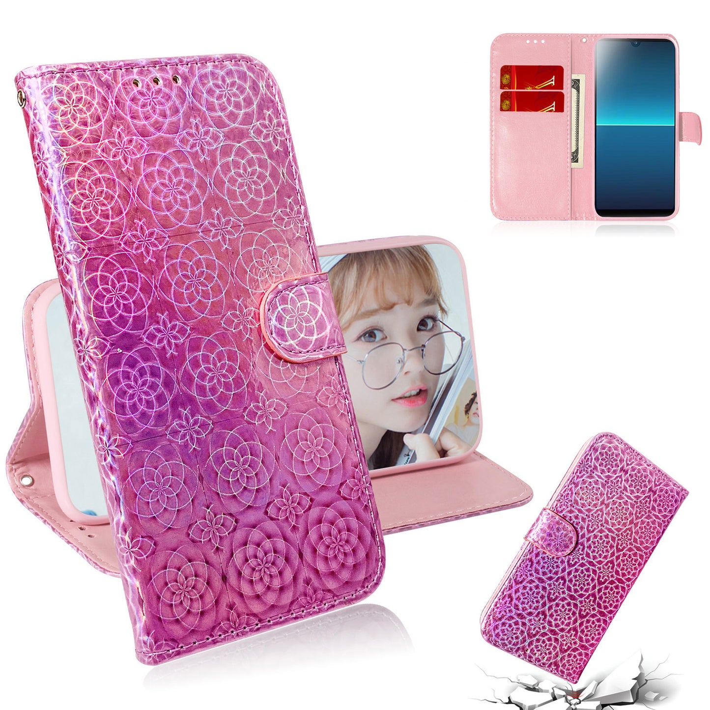 Dazzling Pure Color Leather Phone Case for Sony Xperia L4