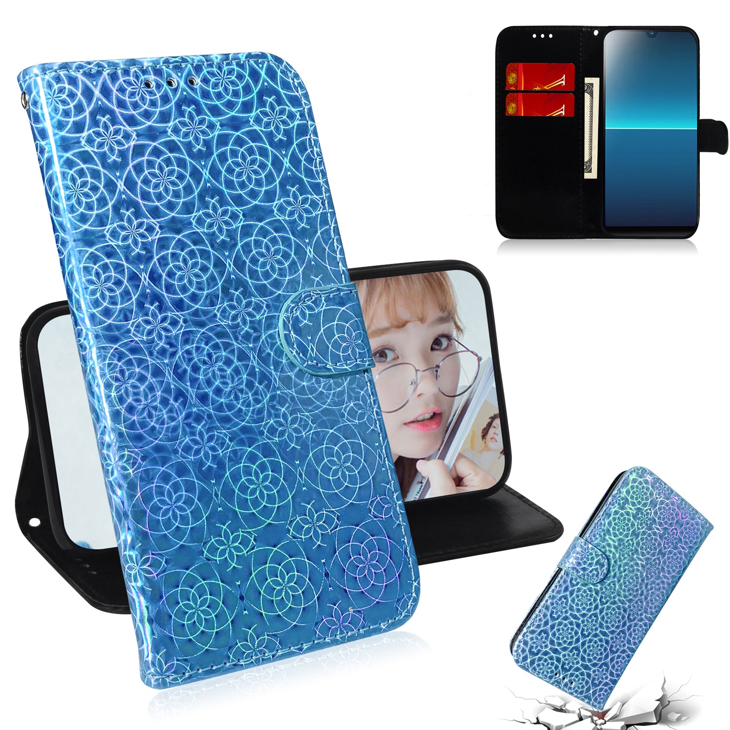 Dazzling Pure Color Leather Phone Case for Sony Xperia L4