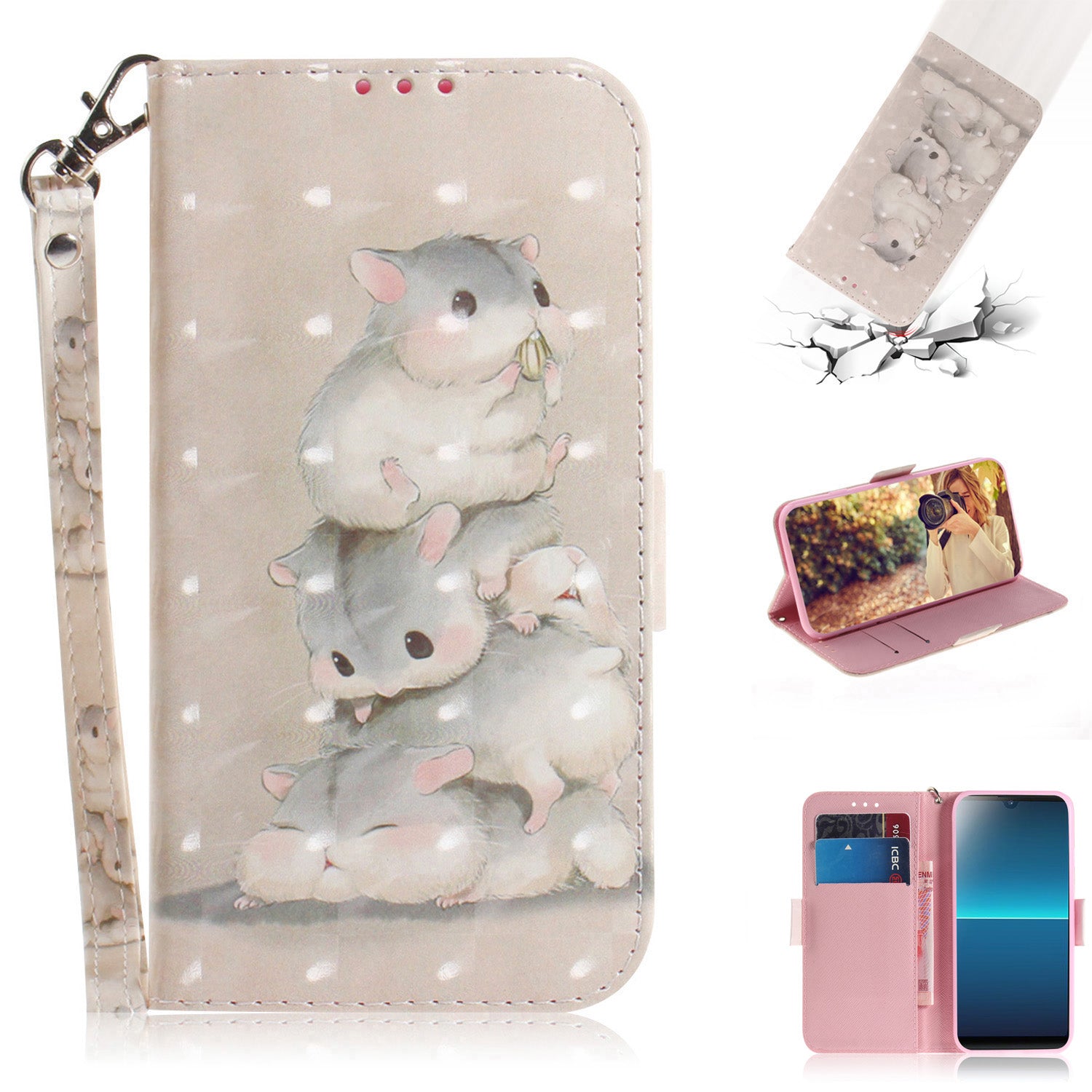 Patterned Light Spot Decor Leather Wallet Phone Case for Sony Xperia L4