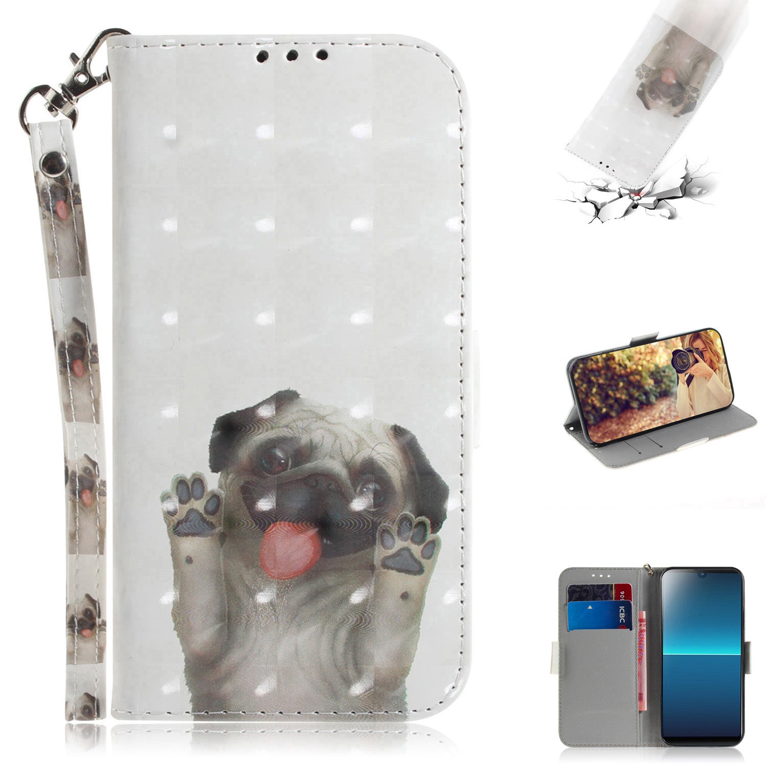 Patterned Light Spot Decor Leather Wallet Phone Case for Sony Xperia L4