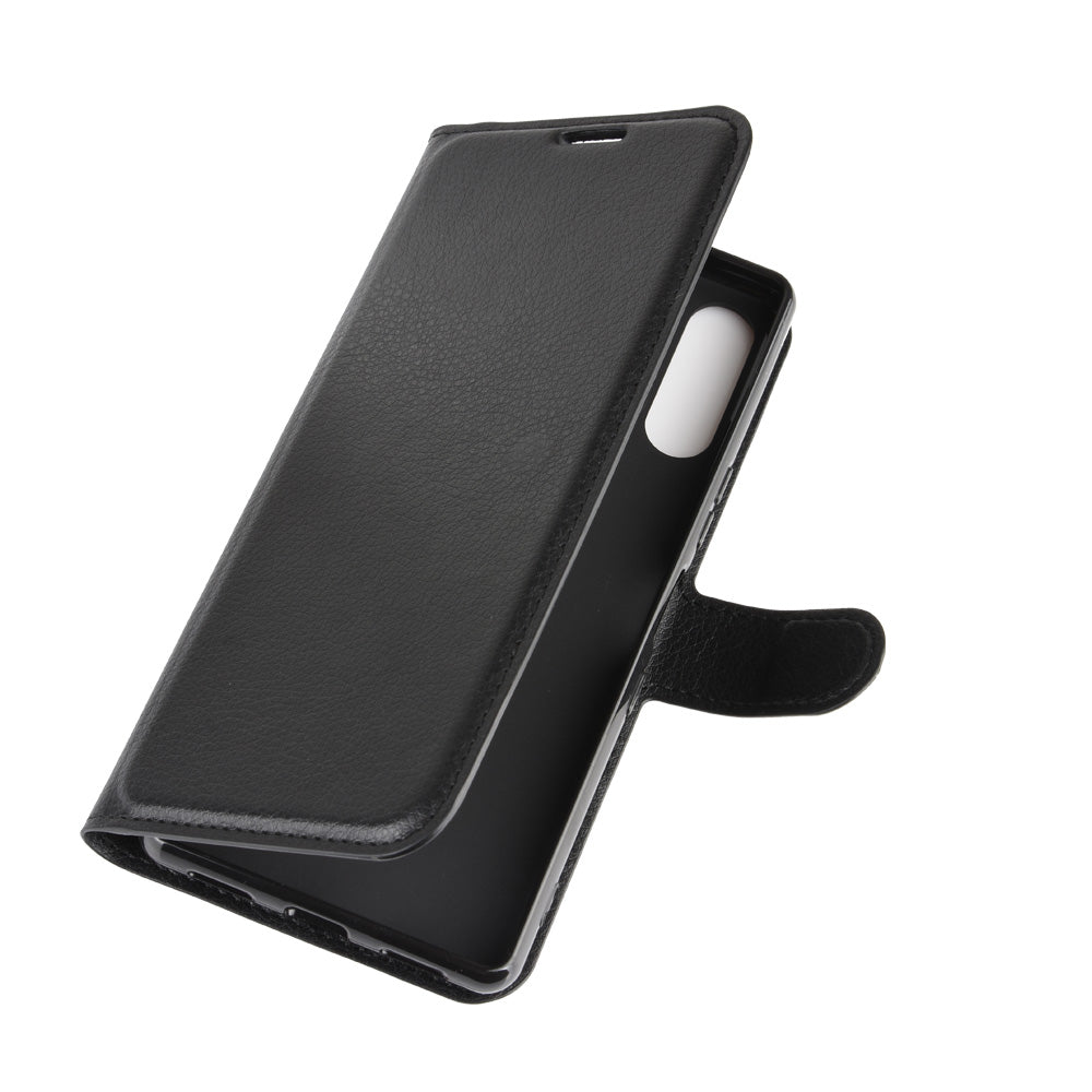 Litchi Skin Wallet Leather Stand Case for Sony Xperia L4
