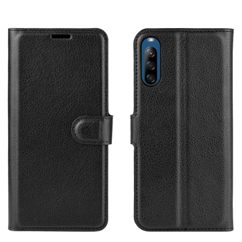 Litchi Skin Wallet Leather Stand Case for Sony Xperia L4