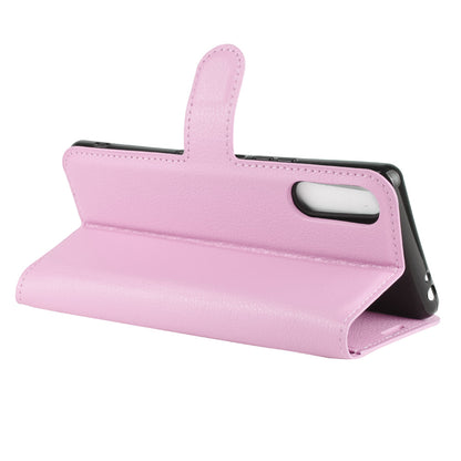 Litchi Skin Wallet Leather Stand Case for Sony Xperia L4