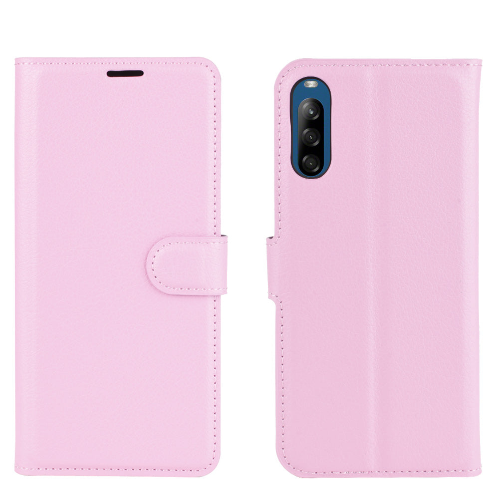 Litchi Skin Wallet Leather Stand Case for Sony Xperia L4