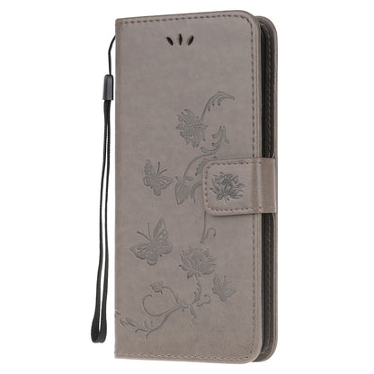 Imprint Butterfly Flower Wallet Stand Leather Flip Cover for Sony Xperia L4