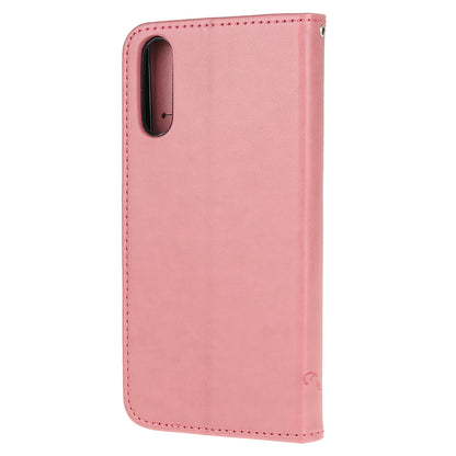 Imprint Butterfly Flower Wallet Stand Leather Flip Cover for Sony Xperia L4