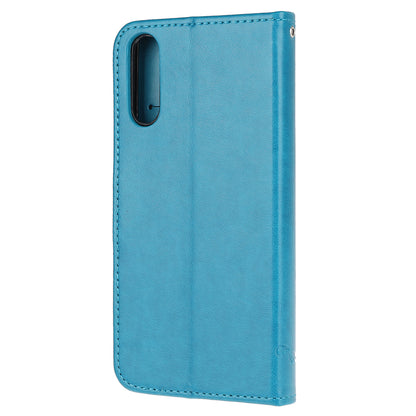 Imprint Butterfly Flower Wallet Stand Leather Flip Cover for Sony Xperia L4