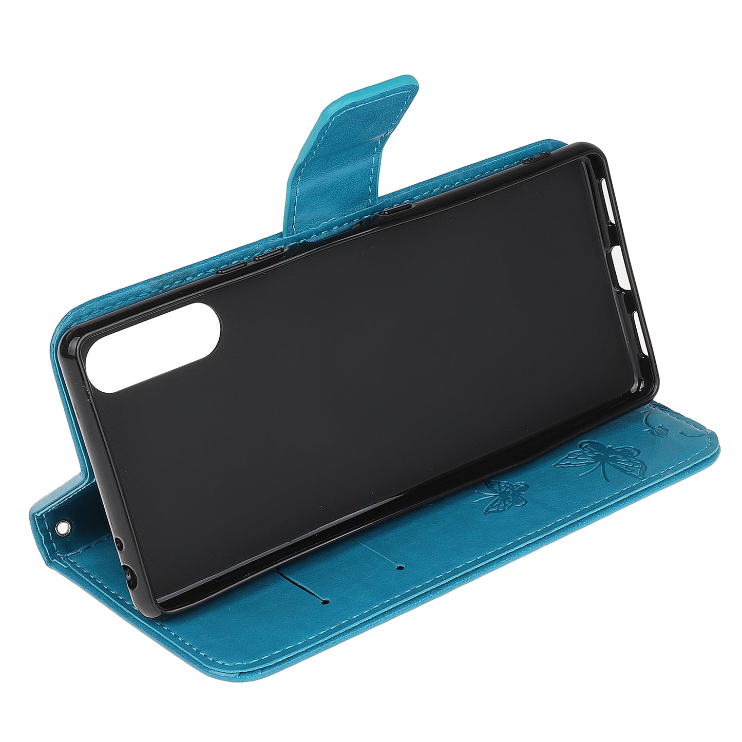 Imprint Butterfly Flower Wallet Stand Leather Flip Cover for Sony Xperia L4