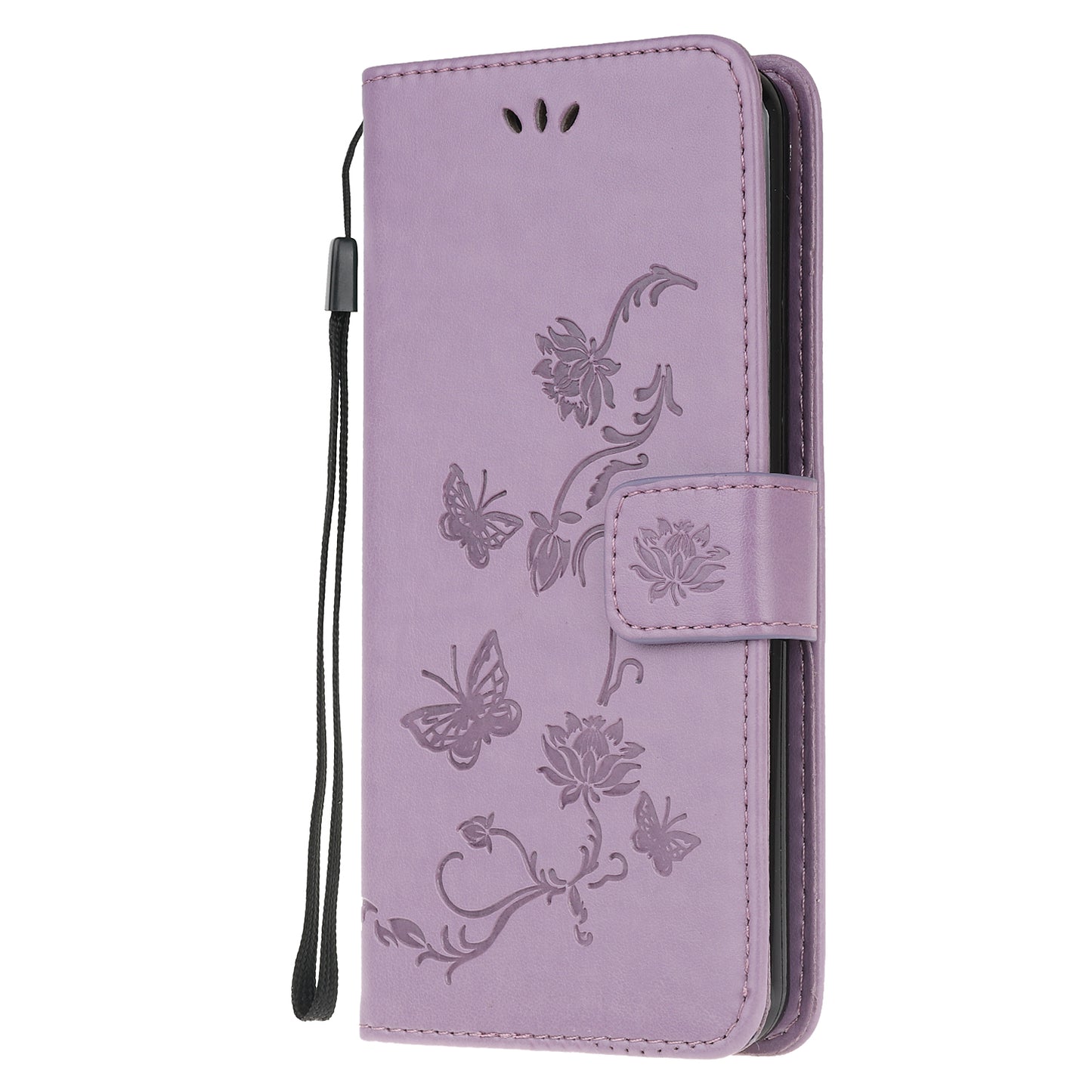 Imprint Butterfly Flower Wallet Stand Leather Flip Cover for Sony Xperia L4