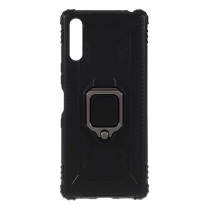 Finger Ring TPU Phone Cover Case with Magnetic Sheet for Sony Xperia L4