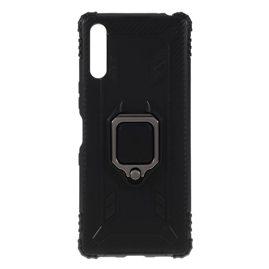 Finger Ring TPU Phone Cover Case with Magnetic Sheet for Sony Xperia L4