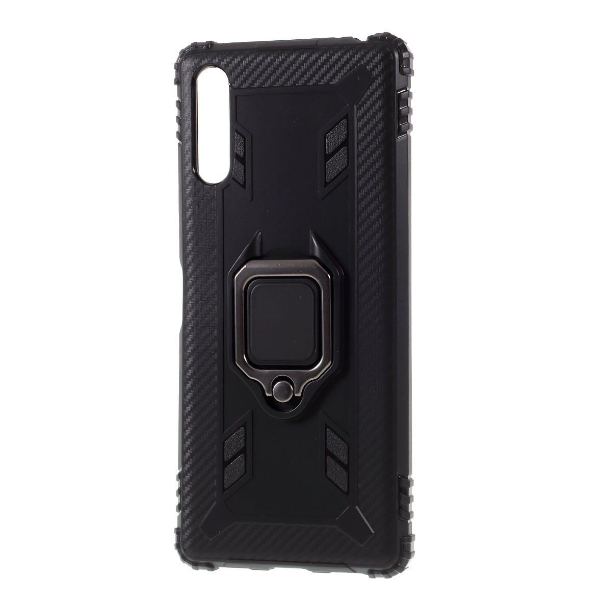 Finger Ring TPU Phone Cover Case with Magnetic Sheet for Sony Xperia L4