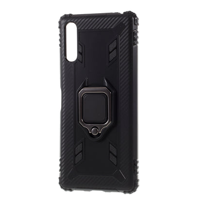 Finger Ring TPU Phone Cover Case with Magnetic Sheet for Sony Xperia L4
