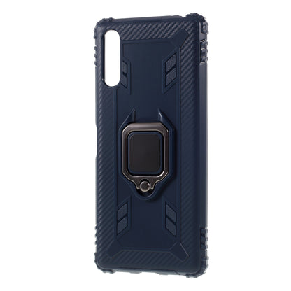 Finger Ring TPU Phone Cover Case with Magnetic Sheet for Sony Xperia L4