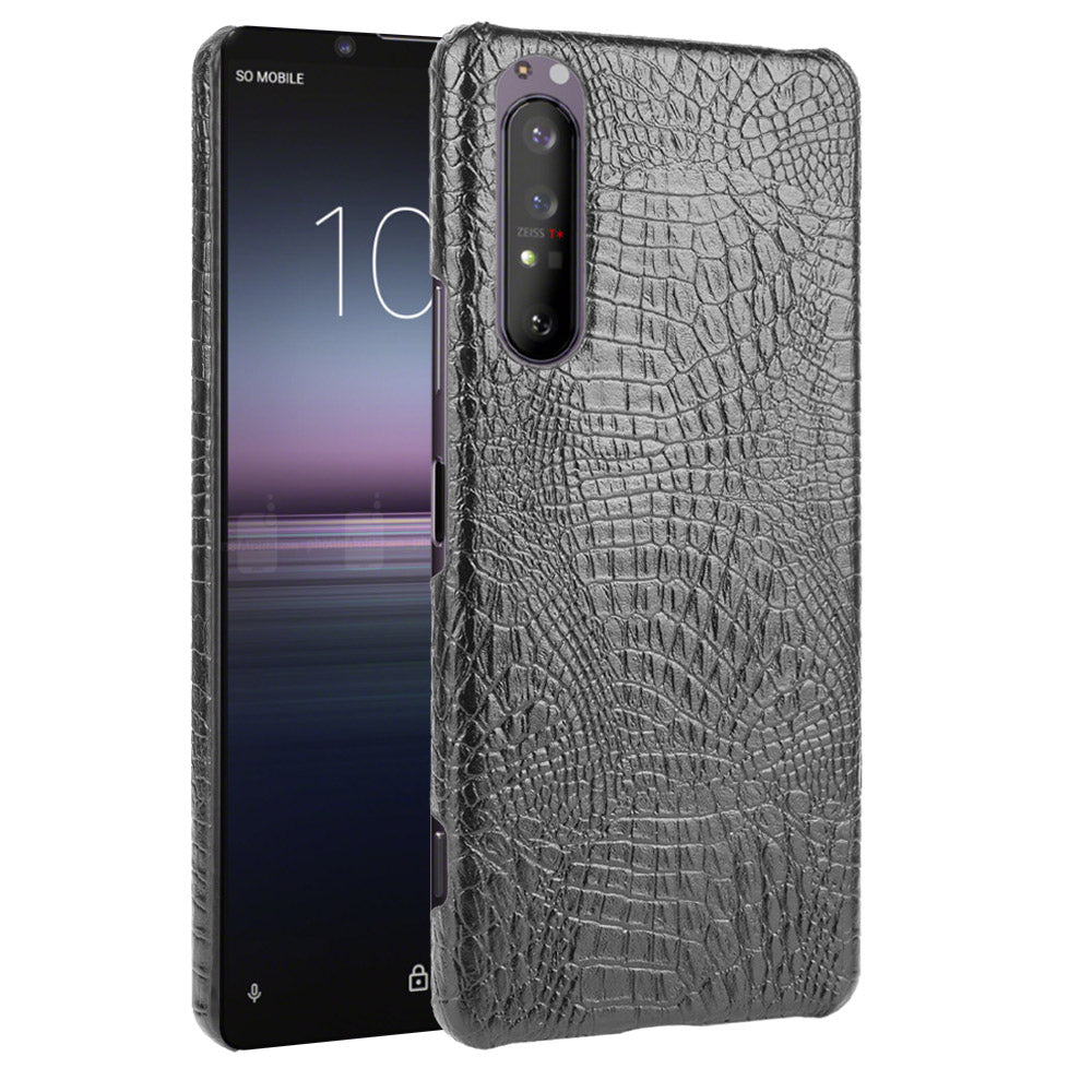 Crocodile Texture PU Leather Coated PC Phone Cover for Sony Xperia 1 II