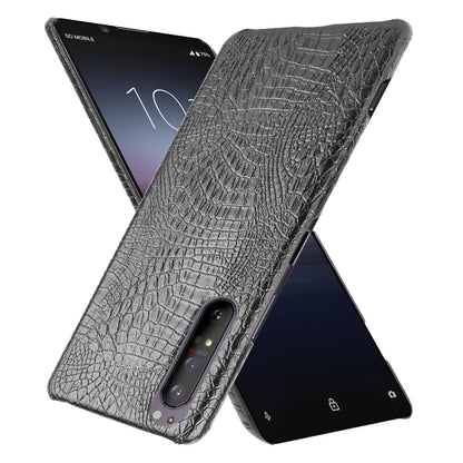 Crocodile Texture PU Leather Coated PC Phone Cover for Sony Xperia 1 II