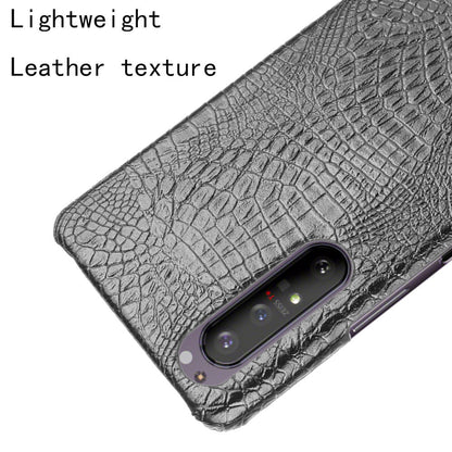 Crocodile Texture PU Leather Coated PC Phone Cover for Sony Xperia 1 II