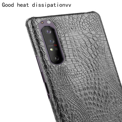 Crocodile Texture PU Leather Coated PC Phone Cover for Sony Xperia 1 II