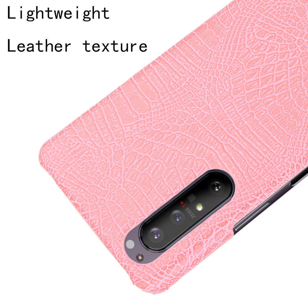 Crocodile Texture PU Leather Coated PC Phone Cover for Sony Xperia 1 II