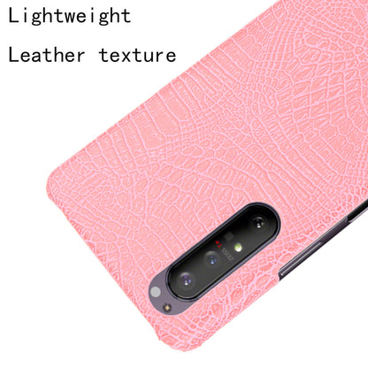 Crocodile Texture PU Leather Coated PC Phone Cover for Sony Xperia 1 II