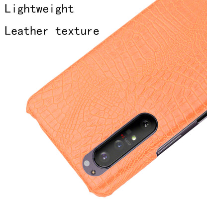 Crocodile Texture PU Leather Coated PC Phone Cover for Sony Xperia 1 II