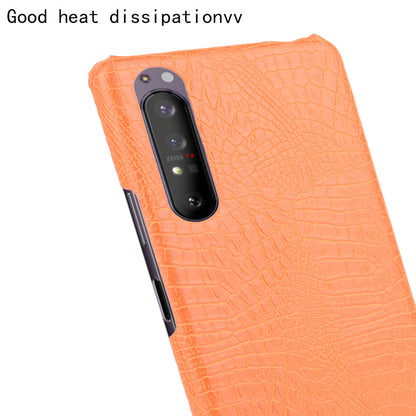 Crocodile Texture PU Leather Coated PC Phone Cover for Sony Xperia 1 II