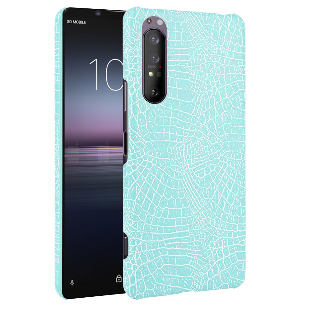 Crocodile Texture PU Leather Coated PC Phone Cover for Sony Xperia 1 II