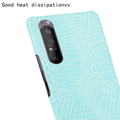 Crocodile Texture PU Leather Coated PC Phone Cover for Sony Xperia 1 II