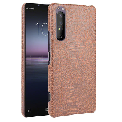 Crocodile Texture PU Leather Coated PC Phone Cover for Sony Xperia 1 II