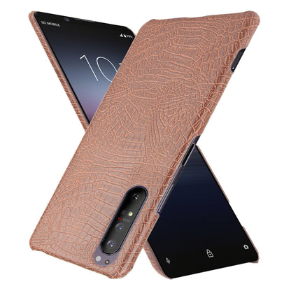 Crocodile Texture PU Leather Coated PC Phone Cover for Sony Xperia 1 II