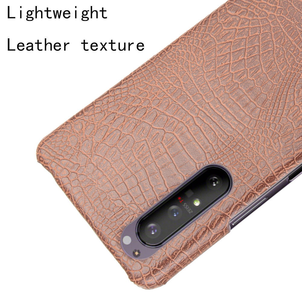 Crocodile Texture PU Leather Coated PC Phone Cover for Sony Xperia 1 II