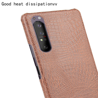 Crocodile Texture PU Leather Coated PC Phone Cover for Sony Xperia 1 II