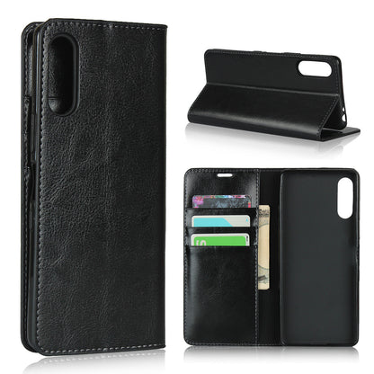 Crazy Horse Wallet Stand Genuine Leather Cover for Sony Xperia L4