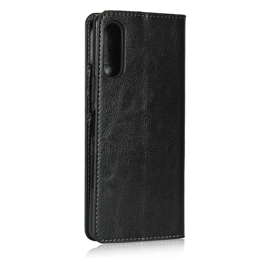 Crazy Horse Wallet Stand Genuine Leather Cover for Sony Xperia L4