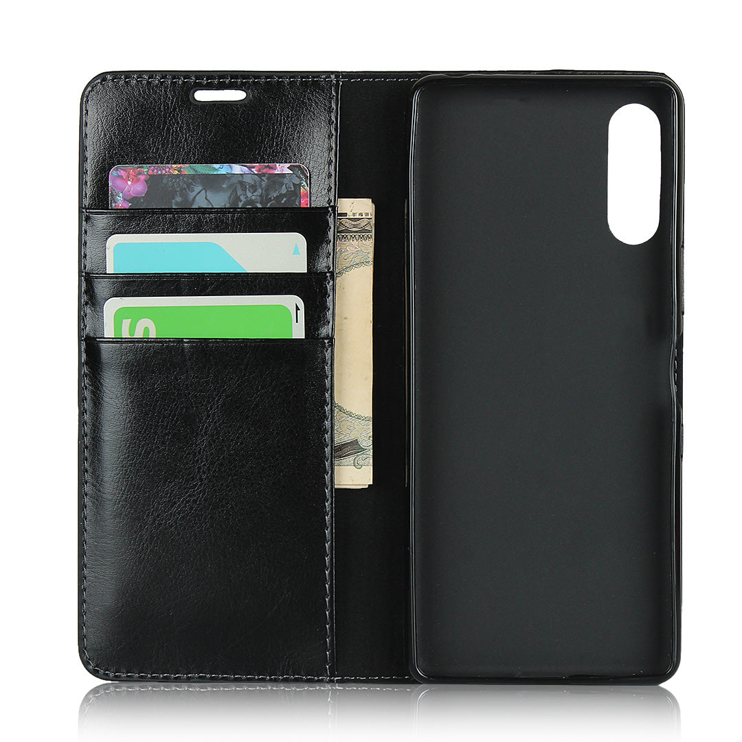 Crazy Horse Wallet Stand Genuine Leather Cover for Sony Xperia L4