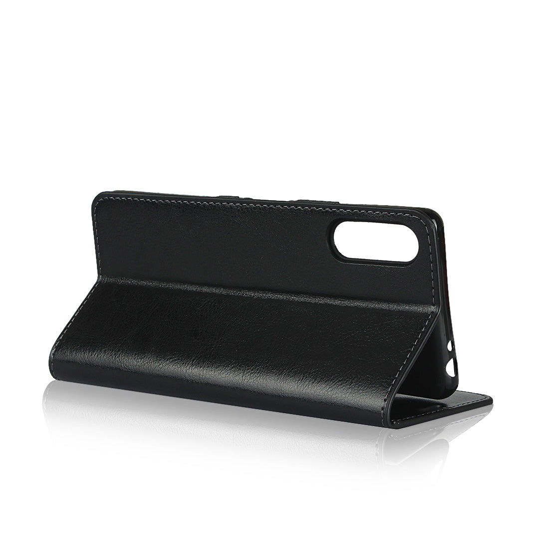 Crazy Horse Wallet Stand Genuine Leather Cover for Sony Xperia L4