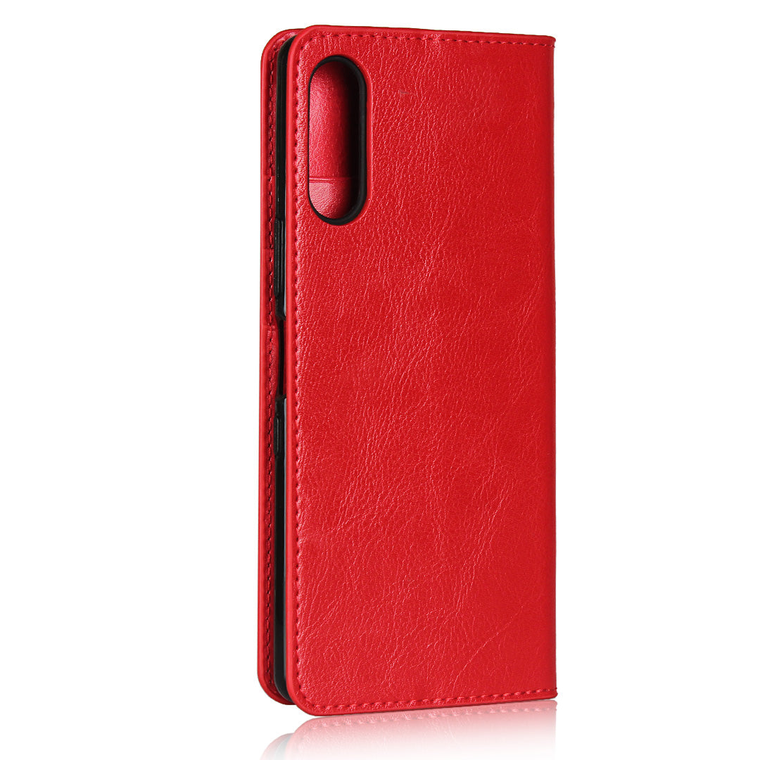 Crazy Horse Wallet Stand Genuine Leather Cover for Sony Xperia L4