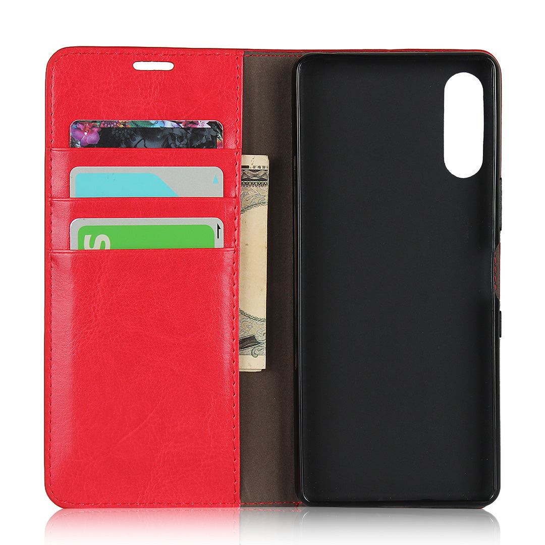 Crazy Horse Wallet Stand Genuine Leather Cover for Sony Xperia L4