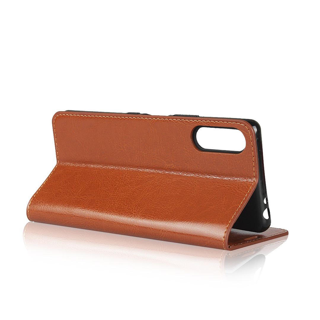 Crazy Horse Wallet Stand Genuine Leather Cover for Sony Xperia L4